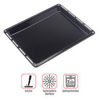 UNIQDEALZ 445x375x 30 und 40mm mit 2 Backbleche 2 Tiefe emailliert passend für Bauknecht Whirlpool Ignis IKEA