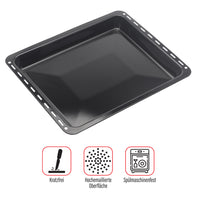 UNIQDEALZ 2er SPARSET 455x370x 31 und 46mm mit 2 Bleche 2 Tiefe emailliert Neff Bosch Siemens passend für BSH 662999, 434038 Bosch Siemens Neff