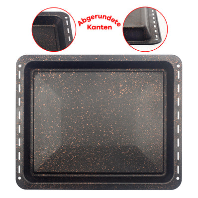 UNIQ DEALZ ANTIHAFT 455x370x31 mm Backblech Fettpfanne antihaftbeschichtet/ passend für BSH-Gruppe 662999 – 00662999, 434038 kompatibel Bosch Siemens Neff Constructa Balay NEFF, Gorenje (Goldbraun)