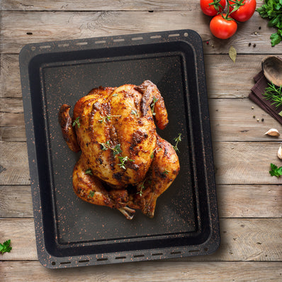 UNIQ DEALZ ANTIHAFT 455x370x31 mm Backblech Fettpfanne antihaftbeschichtet/ passend für BSH-Gruppe 662999 – 00662999, 434038 kompatibel Bosch Siemens Neff Constructa Balay NEFF, Gorenje (Goldbraun)